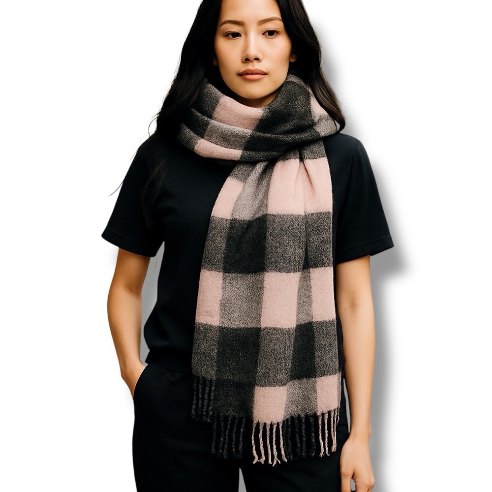 Vivante by VSA Women’s Wool Blend Wrap Scarf, Pink, OSFA